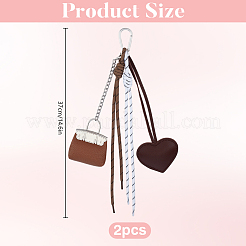 2 x PU-Ledertasche mit Herzanhänger-Dekoration.&nbsp;HJEW-DR00263