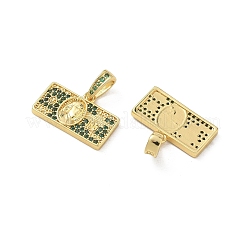 Encantos de circonita cúbica verde micro pavé&nbsp;CU-CBABEB3-07G