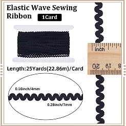 Nastro elastico con frange ondulate in poliestere da 25 metro&nbsp;SRIB-GF0001-40A
