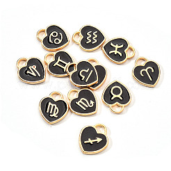 Pendentifs en émail d'alliage plaqué or léger&nbsp;ENAM-R055-05B