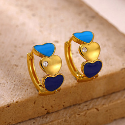 Pendientes de aro esmaltados de acero inoxidable 304 para mujer&nbsp;EJEW-K271-07G