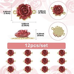 12 stücke valentinstag rose blume legierung Verbinder anschlüsse&nbsp;FIND-FS0004-87