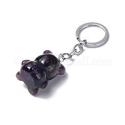 Schlüsselanhänger mit natürlichem Amethyst&nbsp;KEYC-P011-02P-07