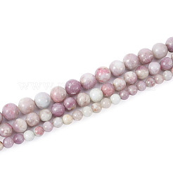 3 filo 3 fili di perline di pietra mica viola/lepidolite naturale&nbsp;G-YS0001-15