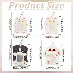 4 stücke 4 arten nette tiere plüsch fotokarte halter mit kunststoff kugelkette&nbsp;HJEW-FG0001-23