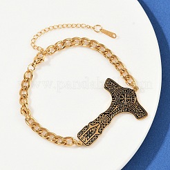 Bracciali a maglie smaltate in acciaio inossidabile 304&nbsp;BJEW-P356-01A-G