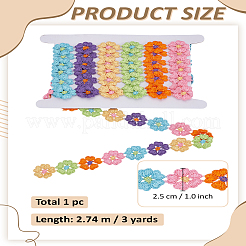 5 Yards 5 Blütenblätter Blume Polyester Spitzenbesatz&nbsp;OCOR-LP0004-33
