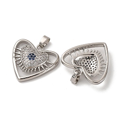 Pendentifs avec zircon cubiques à micro-pavés en laiton&nbsp;KK-F903-10P
