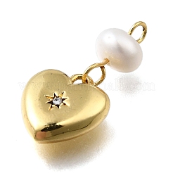 Pendentifs avec zircon cubiques à micro-pavés en laiton&nbsp;KK-B132-01G-01