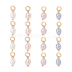 16 pz 4 pendenti di perle d'acqua dolce naturali di {2} colori&nbsp;PALLOY-PH01737