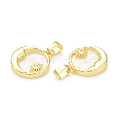 Ciondoli in ottone con placcatura a cremagliera con micro pavé di zirconi chiari&nbsp;KK-C011-27G