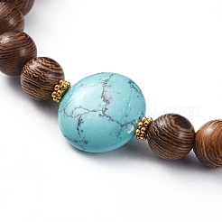 Bracelets extensibles en turquoise synthétique&nbsp;BJEW-JB04950-04
