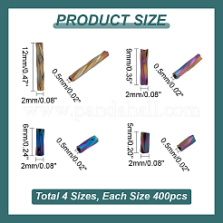 1600 Stück 4 Stile gedrehte Glasperlen&nbsp;SEED-PH0002-09B