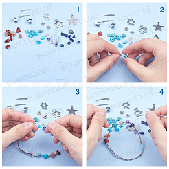 DIY-Sets zur Herstellung von Stretcharmbändern aus Edelsteinperlen&nbsp;DIY-SC0012-17