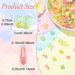 350 Stück 7 Stile mattierte transparente Acrylperlen&nbsp;OACR-YW0004-64