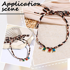 Collier en alliage avec pendentif en verre coloré&nbsp;NJEW-SP0001-17B