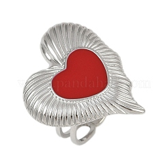 Herz 304 Edelstahl Emaille Fingerringe für Frauen&nbsp;RJEW-G355-09P-02