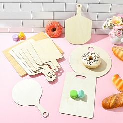 10 Stück 10 Stile rechteckiges Mini-Schneidebrett aus Holz mit Griff&nbsp;AJEW-CJ0001-51