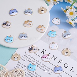 24 pz 8 stili lega ciondolo smalto carino stampa testa di gatto ciondolo fai da te collana braccialetto ciondolo orecchini accessori&nbsp;JX584A