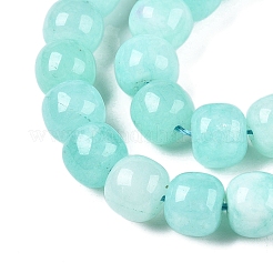 Teñidos naturales blancas abalorios de jade hebras&nbsp;G-T138-S09
