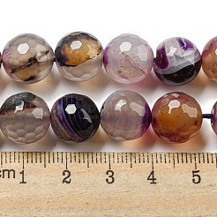 Brins de perles d'agate à bandes naturelles à facettes&nbsp;G-F447-12mm-O07