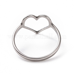 Anlaufgeschützter 201 Edelstahl-Herzfingerring&nbsp;RJEW-J051-16P