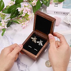 Magnetboxen zur Geschenkaufbewahrung mit Manschettenknöpfen aus Holz&nbsp;CON-WH0089-265A