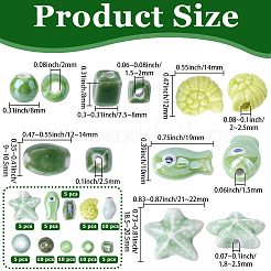 70 pièces de perles en porcelaine faites à la main&nbsp;PORC-SC0001-39