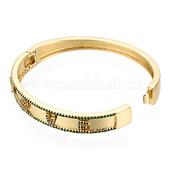 Bracelet jonc à charnière avec mot d'amour en zircone cubique&nbsp;BJEW-N014-021C