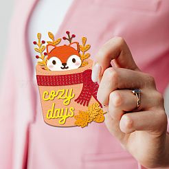 Herbstmotiv Tasse Stanzschablonen aus Kohlenstoffstahl&nbsp;DIY-WH0309-2172