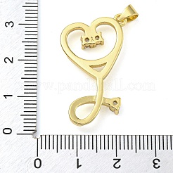 Cremagliera placcatura micro ottone spianare pendenti zirconi&nbsp;KK-Z063-40A-G