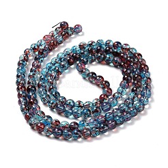 Chapelet de perles en verre baking paint&nbsp;DGLA-Q023-6mm-DB69
