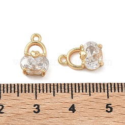 Borsa ovale in ottone con zirconi cubici e ciondoli a forma di cuore&nbsp;KK-A286-09G
