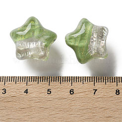 Perles acryliques transparentes de couleur dégradée dessinées à la main&nbsp;TACR-P012-01B-04