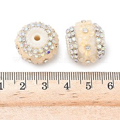 Perline di fiori in resina con strass scintillanti&nbsp;LS-OACR-D310-01P-C