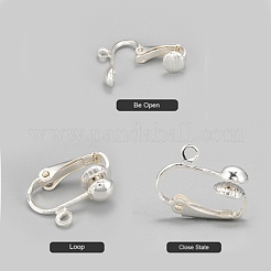 Accessoires de boucle d'oreille à clipser en fer pour les oreilles non percées&nbsp;X-EC141-S