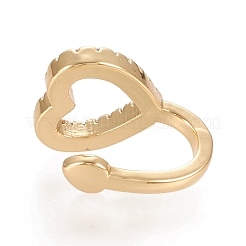 Orecchini a polsino in zircone chiaro con micro pavè di ottone&nbsp;EJEW-M195-04G
