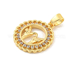 Messing micro pave klare zirkonia anhänger&nbsp;LS-KK-U007-01G-07