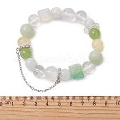 Pulseras elásticas con cuentas de piedras preciosas mixtas naturales para mujer&nbsp;BJEW-TA00739-04