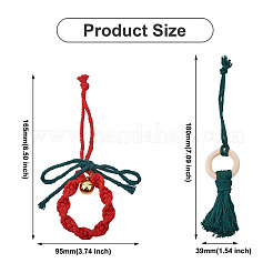 2 Sätze 2 Stil Thema Weihnachten Baumwolle Weben Anhänger Dekorationen Sets&nbsp;HJEW-CF0001-11