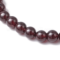 Runde natürliche AAAAA Granatperlen Stretch-Armbänder für Männer und Frauen&nbsp;BJEW-JB11825-03
