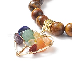 Bracelet extensible en oeil de tigre naturel&nbsp;BJEW-JB08747-03