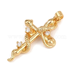 Pendentifs avec zircon cubiques à micro-pavés en laiton&nbsp;KK-F910-14G