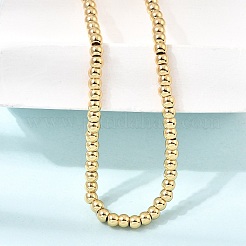 Collane con perline rotonde da 4 mm in acciaio inossidabile 304 per uomo e donna&nbsp;SA-CBAB767-16G
