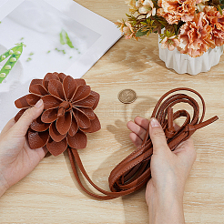 3D-Blumen-PU-Leder-Knotengürtel&nbsp;AJEW-CY0002-87A