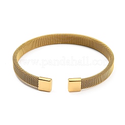 Braccialetti con polsino in rete metallica in acciaio inossidabile 304 per donna&nbsp;BJEW-D022-01C-G