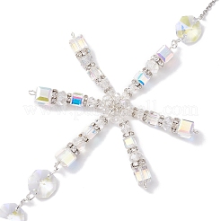 Ornements suspendus de flocon de neige en verre de Noël&nbsp;HJEW-TA00215