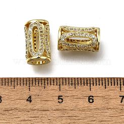 Messing Micro Pave klare Zirkonia europäische Perlen&nbsp;ZIRC-I070-015G
