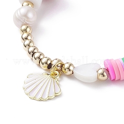 Legierung Emaille Shell Charm Armband&nbsp;BJEW-TA00086