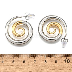 Orecchini a bottone bicolore in acciaio inossidabile 304 per donna&nbsp;EJEW-R023-01GP-08